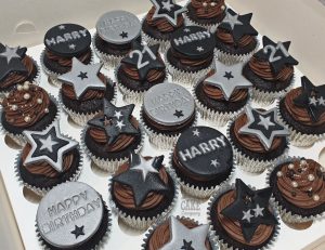 black and silver 21st birthday cupcakes - Tamworth