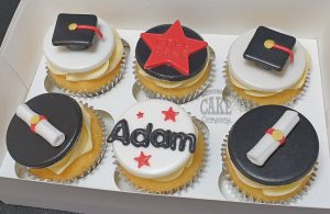 graduation cupcakes red and black - Tamworth