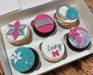modern pink geometric cupcakes - Tamworth