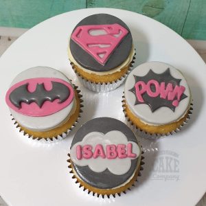 pink superhero cupcakes - Tamworth