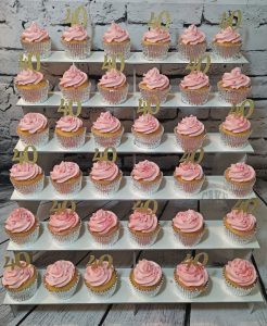 40th birthday pink swirl cupcakes - Tamworth