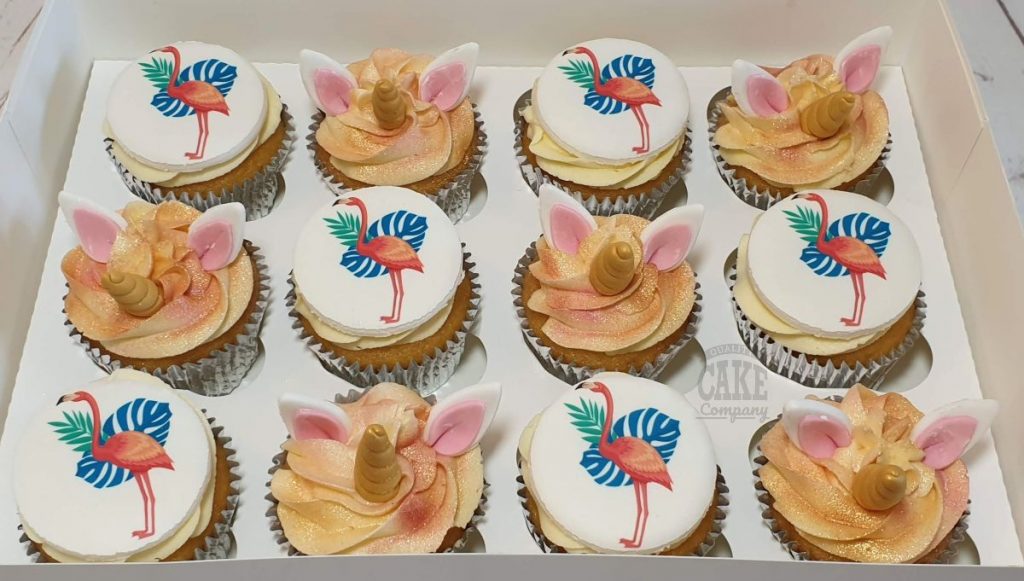 unicorn and flamingo theme cupcakes - Tamworth