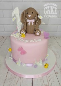 Cute brown bunny with bees and butterflies - Tamworth