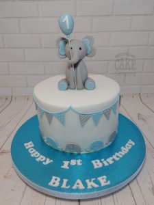 cute elephant 1st birthday cake - Tamworth