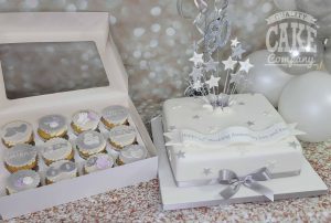 diamond anniversary cake and cupcakes - tamworth