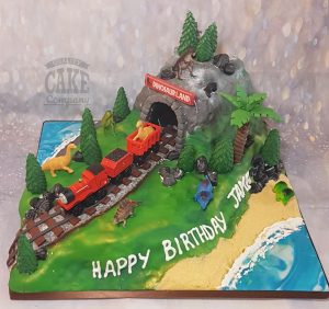 dino land train birthday cake - tamworth