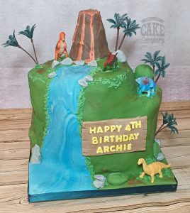 dinosaur waterfall birthday cake - Tamworth