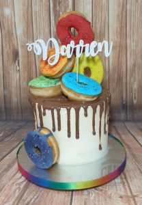 rainbow doughnut drip cake - Tamworth