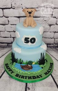 two tier dog and duck animal theme birthday cake - Tamworth
