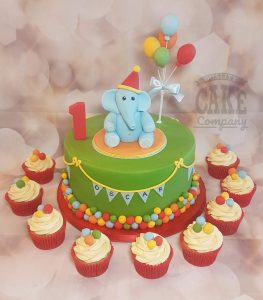 elephant and balloons birthday cake - Tamworth