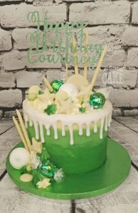 Green and white drip cake - Tamworth