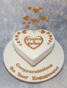 heart shape engagement cake - Tamworth