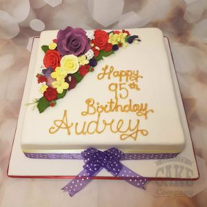 95th birthday floral birthday cake - Tamworth