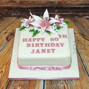 floral lily birthday cake - Tamworth