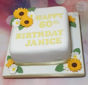 floral sunflower birthday cake - Tamworth
