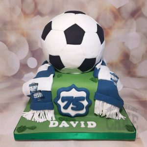 football shape cake with scarf - Tamworth