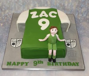 football shirt shaped birthday cake - Tamworth