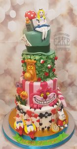 four tier fabulous alice in wonderland theme birthday cake - Tamworth