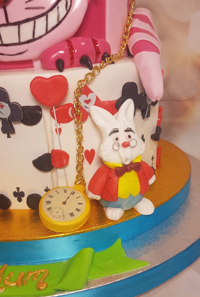 Disneys White Rabbit Alice in Wonderland cake topper