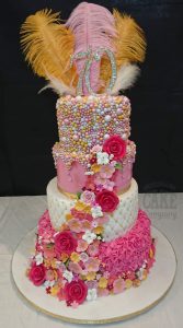 four tier bling pink birthday cake - Tamworth