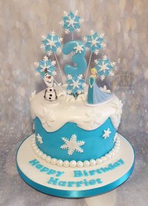 Frozen snow theme birthday cake - Tamworth