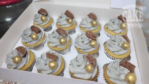 gold and grey cupcakes - tamworth