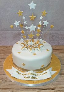 golden anniversary cake starburst - Tamworth