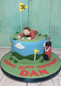 golfer golf theme cake - tamworth