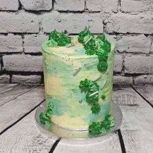 green modern buttercream cake - tamworth