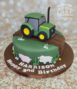 Green tractor model kids birthday cake - Tamworth