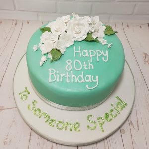 green and white floral cake - tamworth