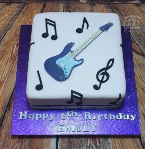 guitar simple music theme cake - Tamworth
