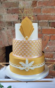 1920s gold and pink ornate decorated wedding cake art deco Tamworth West Midlands Staffordshire