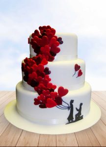 99 red balloon heart wedding cake cascade Tamworth West Midlands Staffordshire