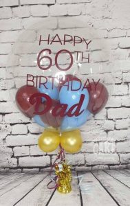 AVFC theme bubble balloon 60th birthday - Tamworth