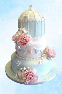 Birdcake wedding cake mini (Baby blue) three tier bunting Tamworth West Midlands Staffordshire