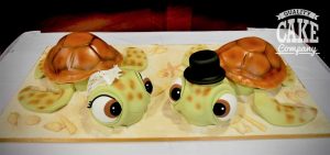 Bride and groom turtles disney themed wedding cake novelty Tamworth West Midlands Staffordshire