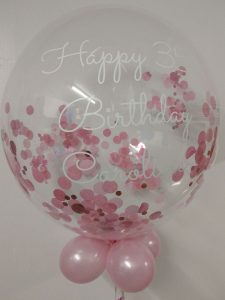 pink confetti personalised balloon - Tamworth