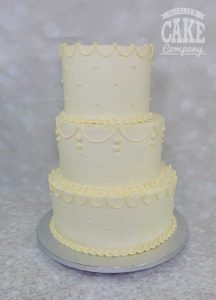 Buttercream traditional style piped wedding cake three tier Tamworth West Midlands Staffordshire