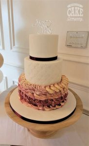 Purple buttercream swirl wedding cake with quilting Tamworth West Midlands Staffordshire