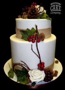 Christmas wedding berries roses wedding cake Tamworth West Midlands Staffordshire