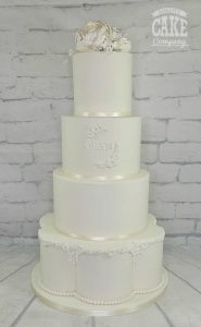 Classic all white petal tier simple elegant four tier wedding Tamworth West Midlands Staffordshire