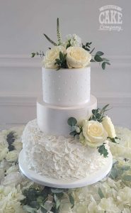 Classic white wedding with fresh flowers and ruffles Tamworth West Midlands Staffordshire