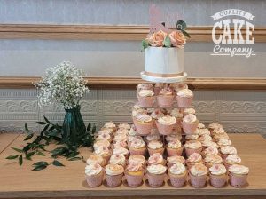 Cupcake tower rose gold wedding table layout Tamworth West Midlands Staffordshire