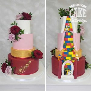 Double side peel back reveal lego wedding cake Tamworth West Midlands Staffordshire