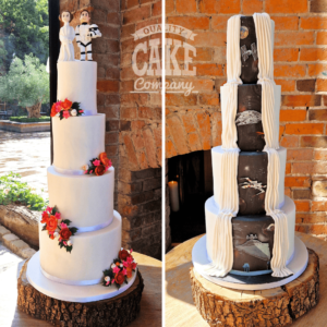 Tall four tier wedding cake star wars reveal