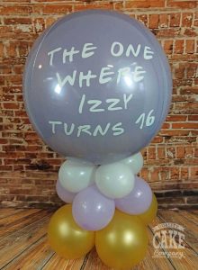 FRIENDS theme orb balloon personalised table display - Tamworth