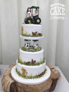 Farmer themed wedding with tractor cake topper Tamworth West Midlands Staffordshire