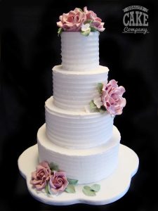 Flower board white ribbed buttercream four tier wedding Tamworth West Midlands Staffordshire
