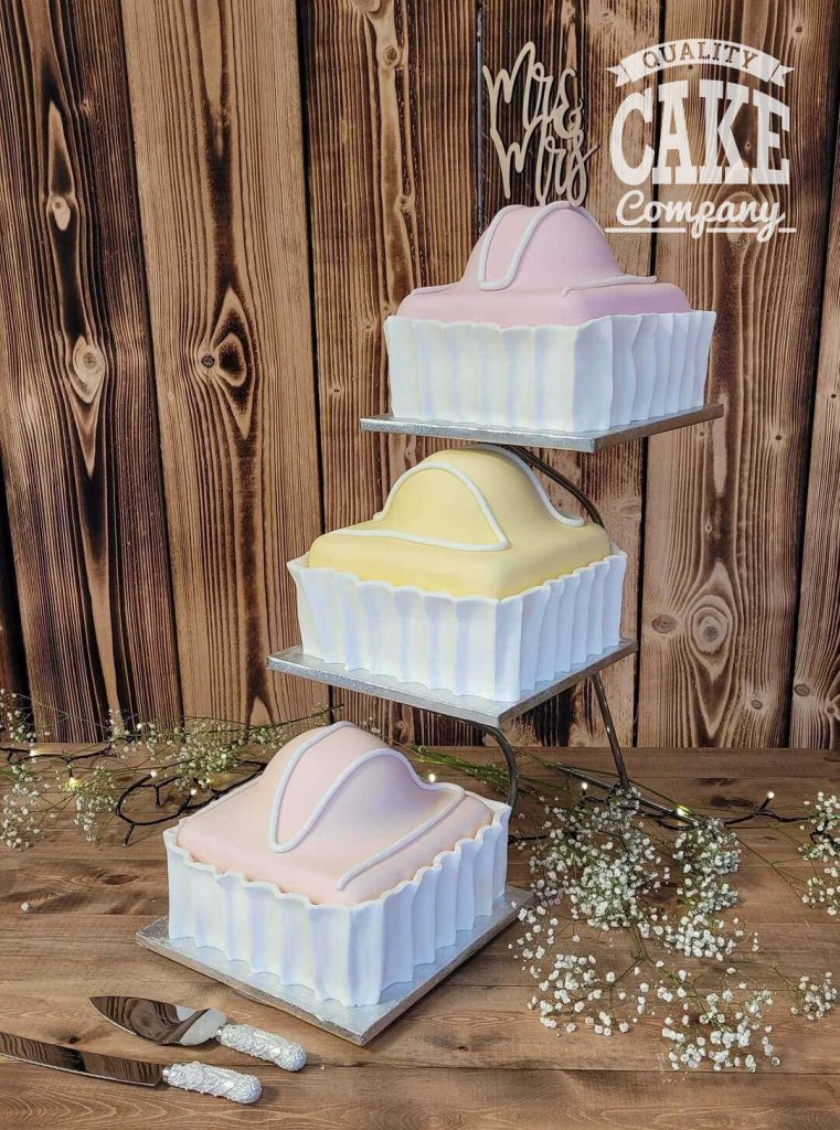 Fondant fancies pastel colours wedding cake Tamworth West Midlands Staffordshire